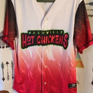 Nashville Hot Chickens Gradient Red Baseball Jersey